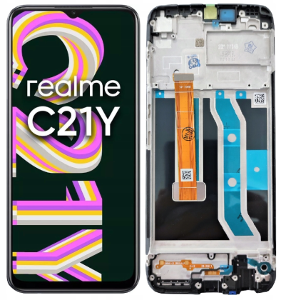 KOMPLETNY LCD + DOTYK REALME C21Y RMX3261 RMX3263 RAMKA