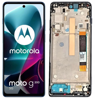 KOMPLETNY LCD + DOTYK MOTO G200 5G RAMKA