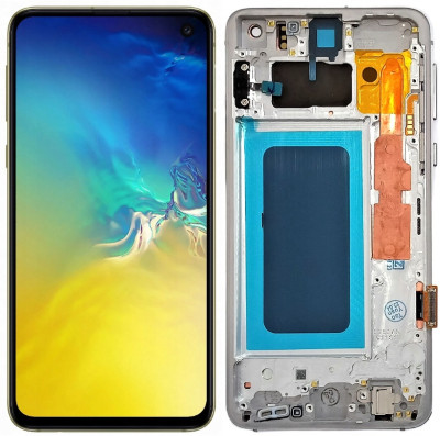 KOMPLETNY LCD + DOTYK SAMSUNG S10E OLED / AMOLED RAMKA NIEBIESKA